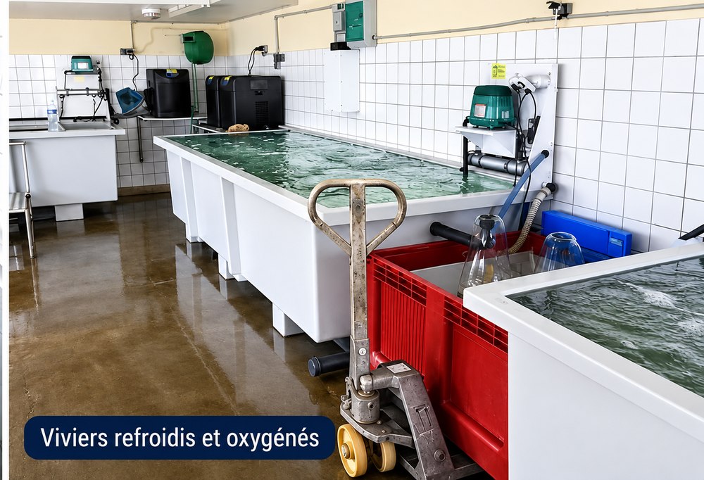Bassins de purification intérieurs du chantier